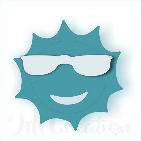 Stanzschablone - Sonne mit Brille